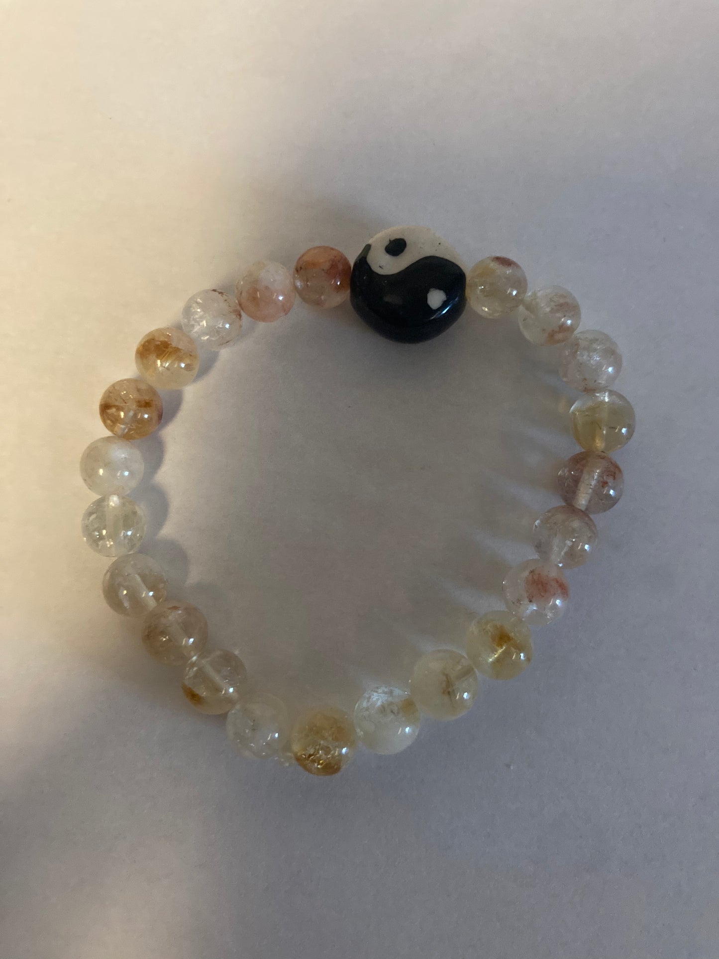 8MM Yin Yang Citrine Genuine Natural Reiki Healing Protection crystal Bracelet