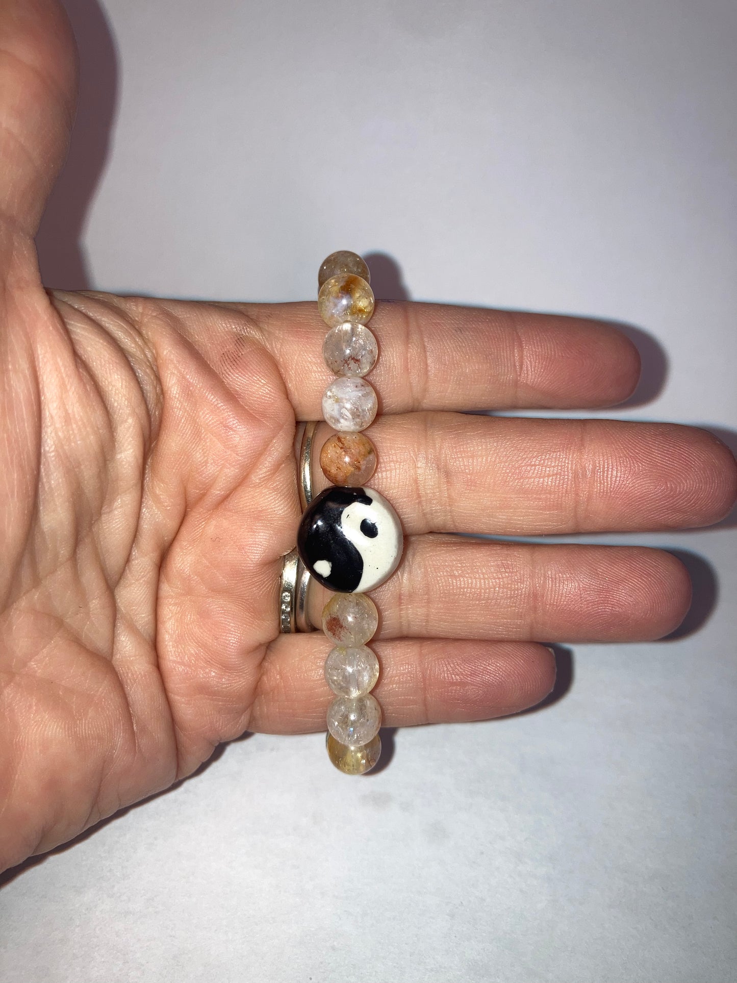 8MM Yin Yang Citrine Genuine Natural Reiki Healing Protection crystal Bracelet