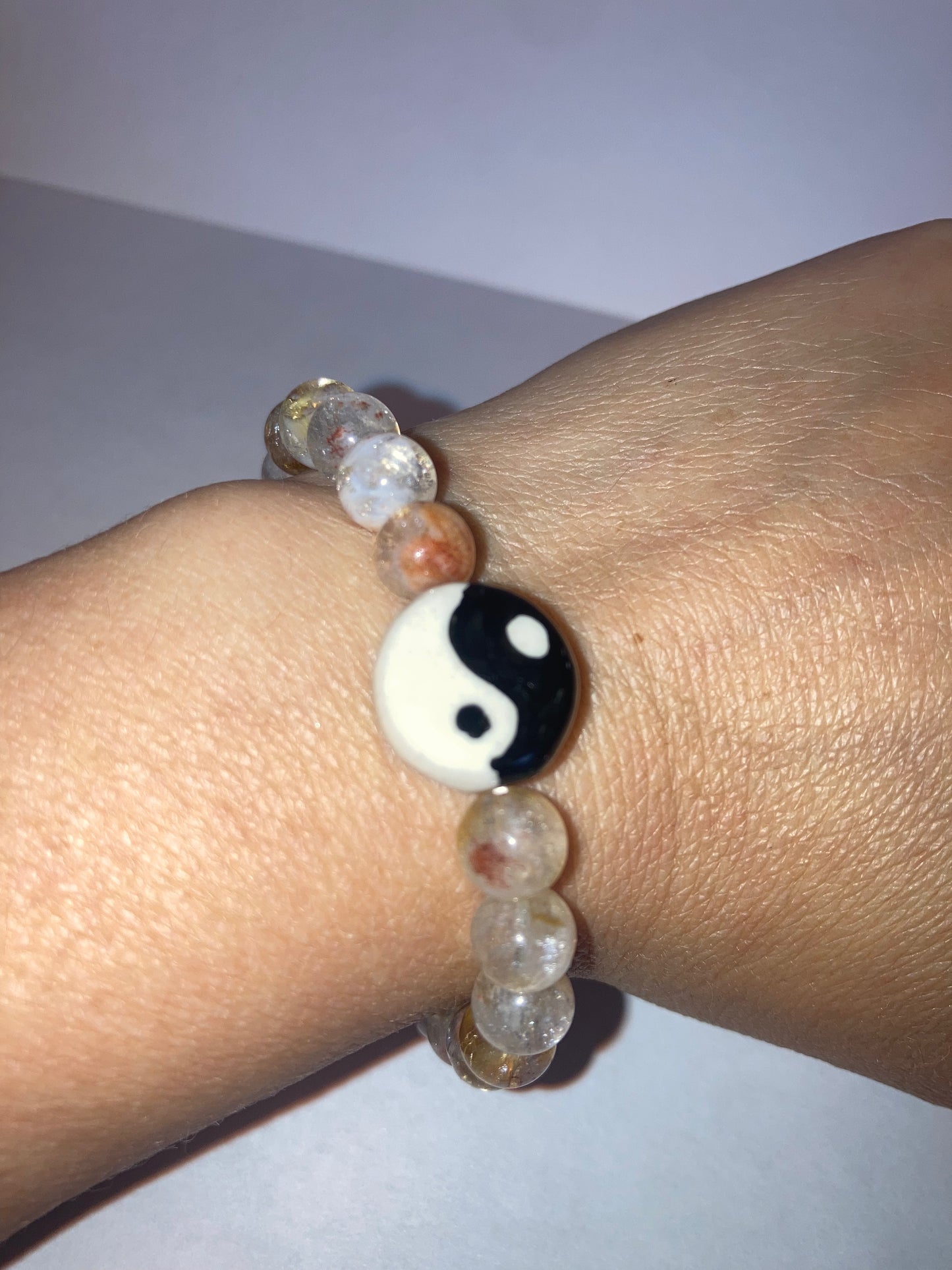 8MM Yin Yang Citrine Genuine Natural Reiki Healing Protection crystal Bracelet