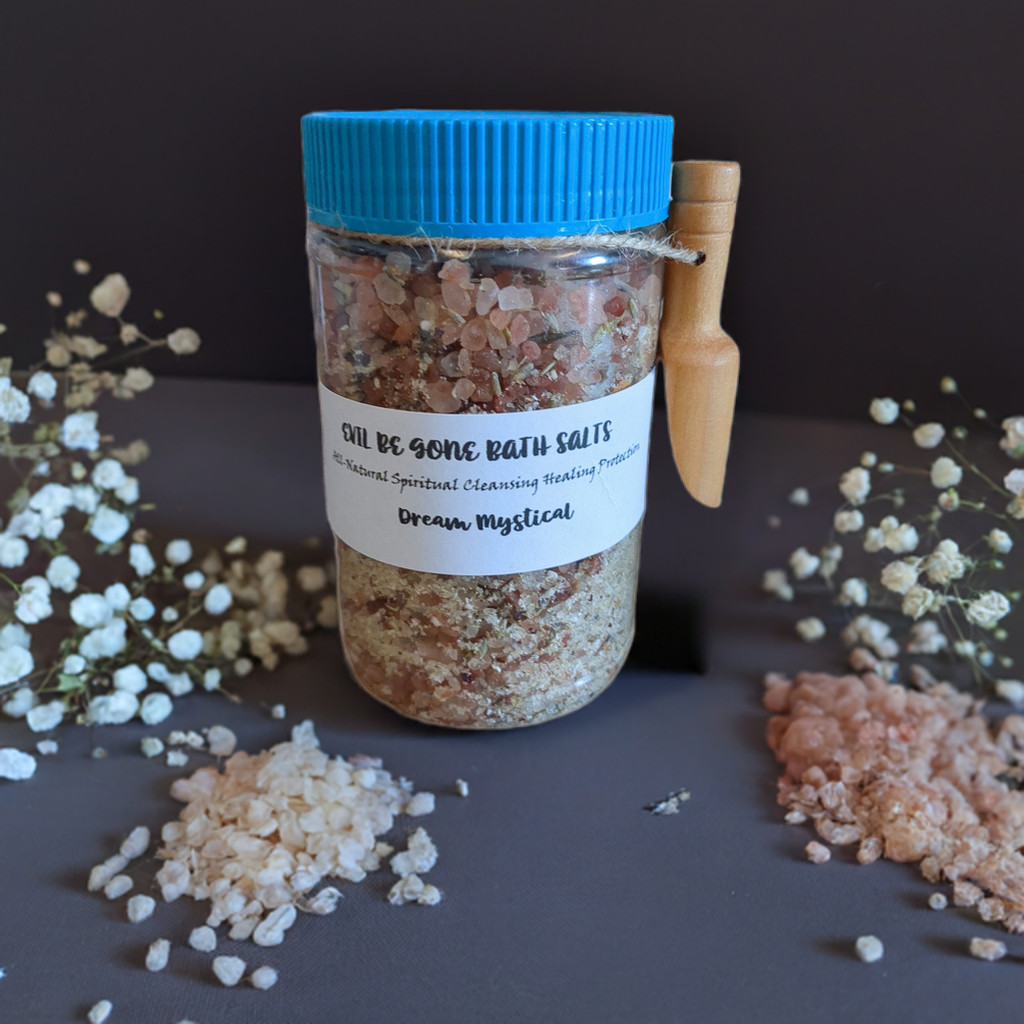 16 oz Organic Self Love Bath Salts with Essential Oils Hand picked Herbs~Coconut (plastic jars)