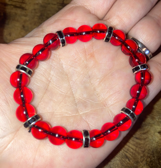 8MM Ladybug Red Agate 5A grade Natural Reiki Healing Protection crystal Bracelet with  beautiful spacers