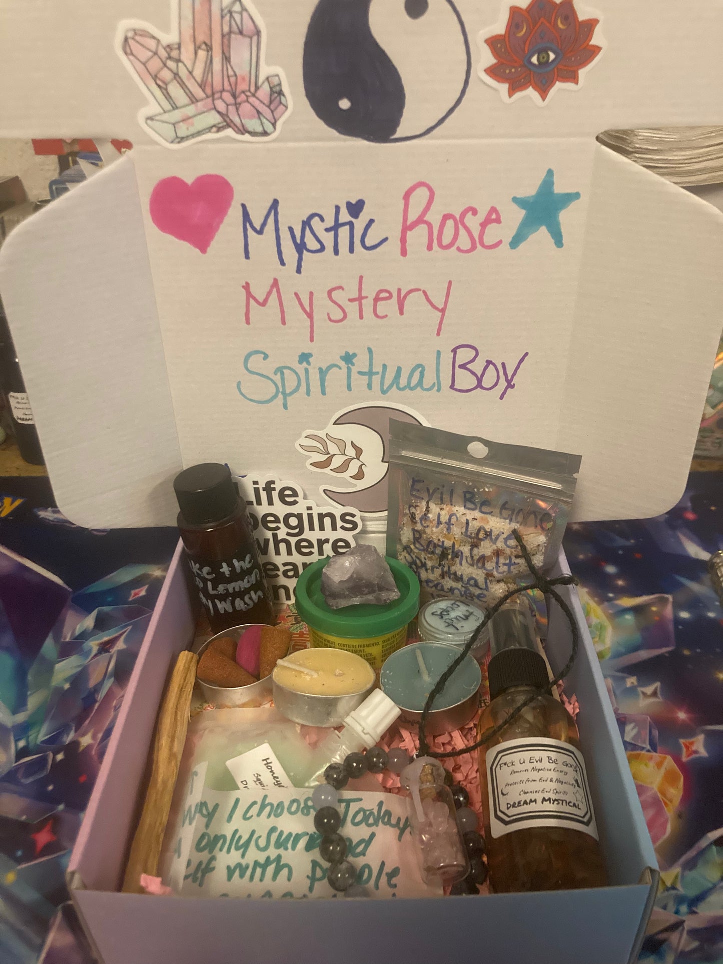 Mystic Rose Spiritual Mystery Box Protects Heals & Cleanse 12-17 items in each box