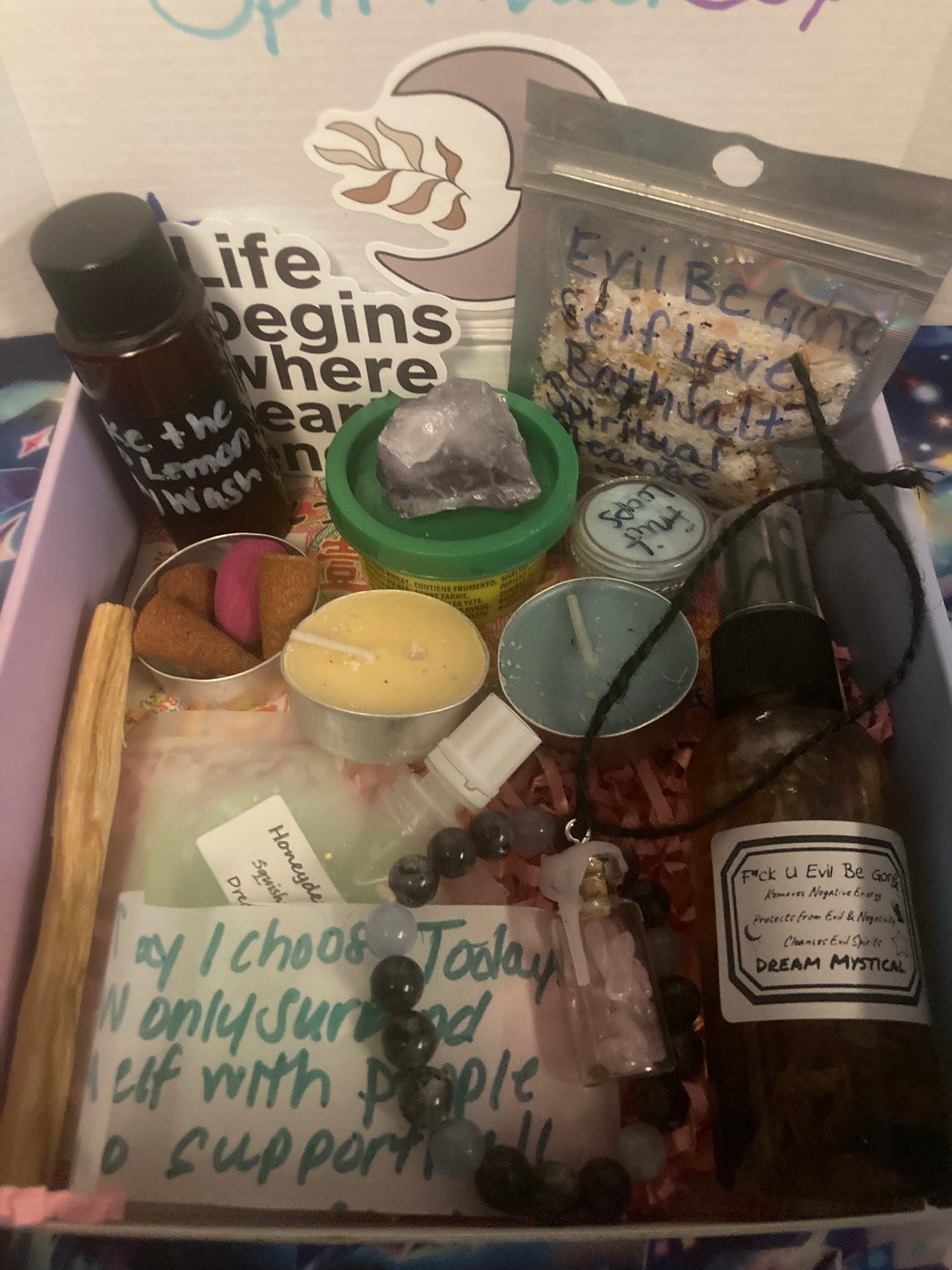 Mystic Rose Spiritual Mystery Box Protects Heals & Cleanse 12-17 items in each box