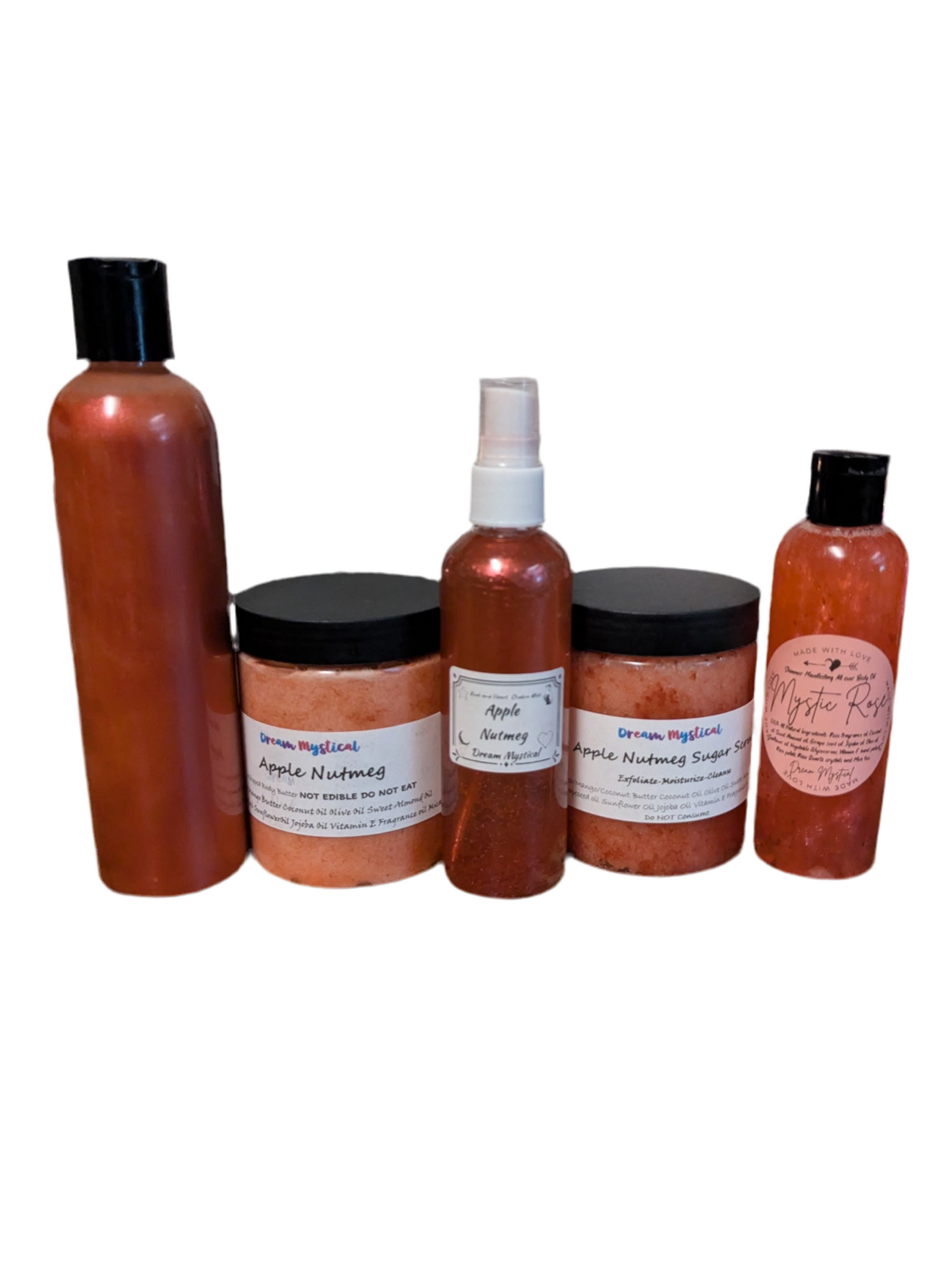 Mini Bundle  Includes: 4oz Body Wash, 4oz Whipped Body Butter, 4oz Sugar Scrub, 2oz Body Oil, 2oz Body Mist, F U Evil Be Gone Bath Salts  ➡️Perfect tester or gift size — luxury made affordable.