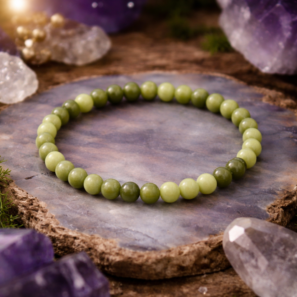 💚 Kundalini Awakening Serpentine Jade Genuine Crystal Bracelet
