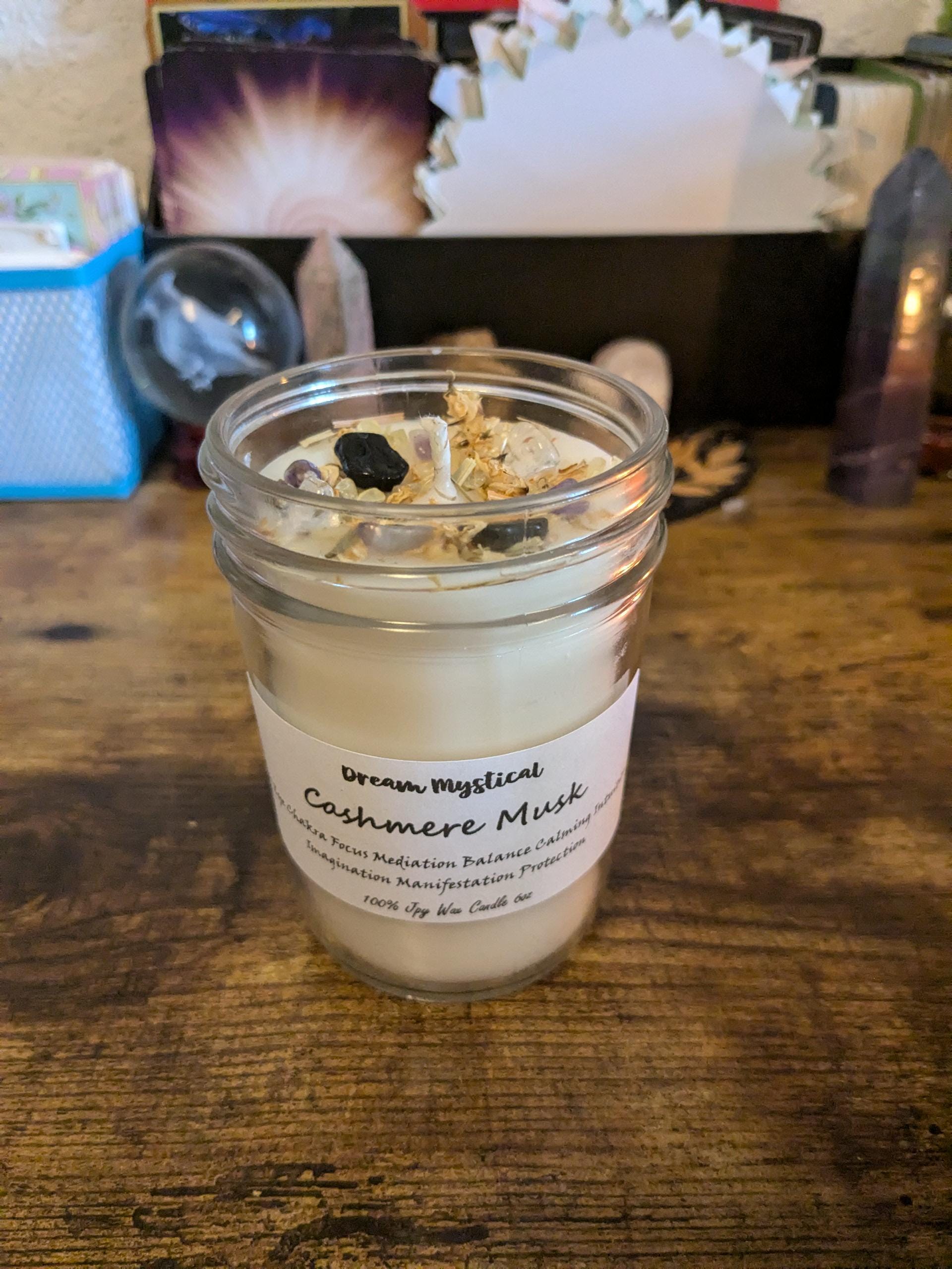 Cashmere Musk Manifesting Candle 3rd Eye Chakra Focus Meditation Protection Balance Calming Intuition Joy wax