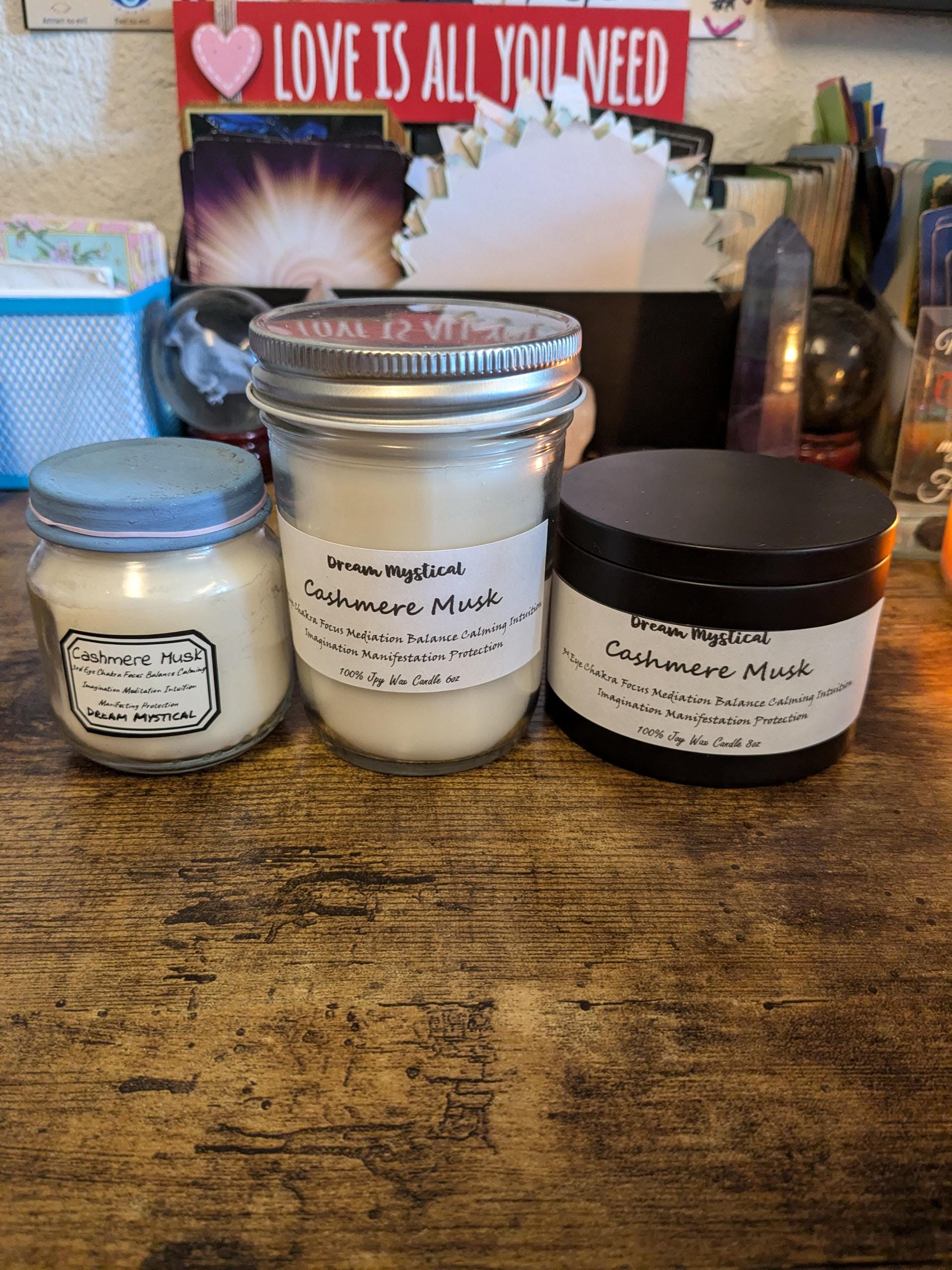 Cashmere Musk Manifesting Candle 3rd Eye Chakra Focus Meditation Protection Balance Calming Intuition Joy wax