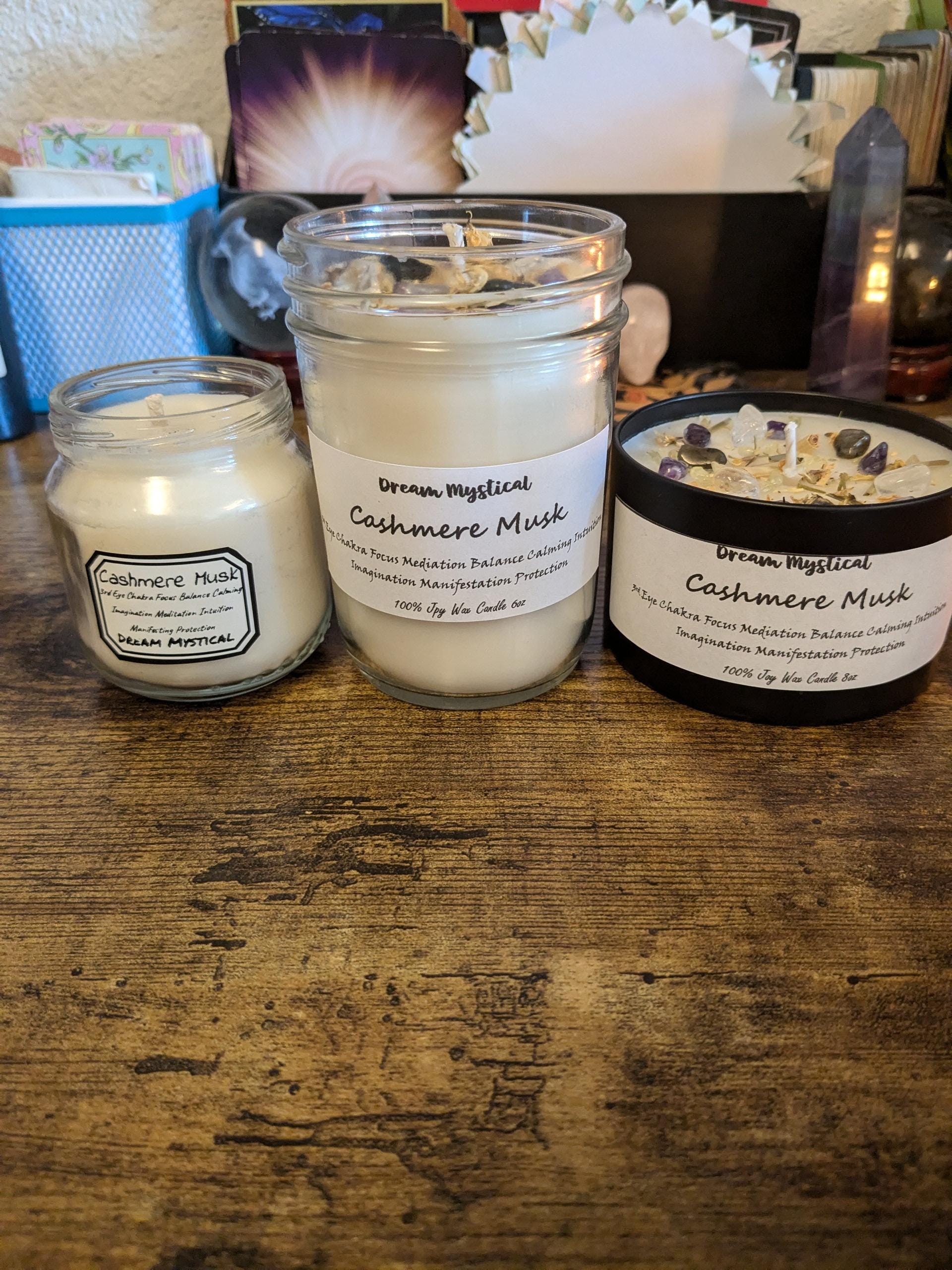 Cashmere Musk Manifesting Candle 3rd Eye Chakra Focus Meditation Protection Balance Calming Intuition Joy wax