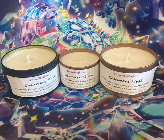 Cashmere Musk Manifesting Candle 3rd Eye Chakra Focus Meditation Protection Balance Calming Intuition Joy wax