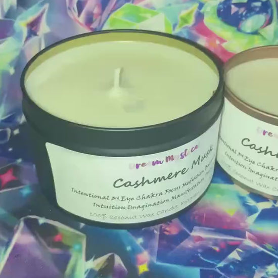 Cashmere Musk Manifesting Candle 3rd Eye Chakra Focus Meditation Protection Balance Calming Intuition Joy wax