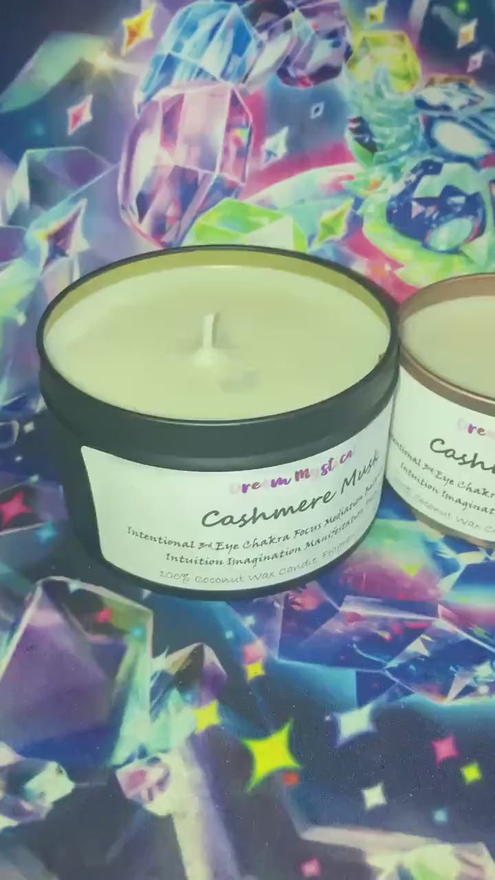 Cashmere Musk Manifesting Candle 3rd Eye Chakra Focus Meditation Protection Balance Calming Intuition Joy wax